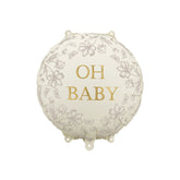 Floral Oh Baby Round Foil Balloon